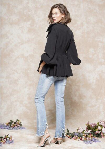 Black Bow Blouse Side