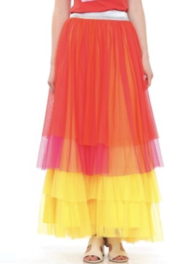 "Rainbow Tea" Rainbow Tulle Skirt