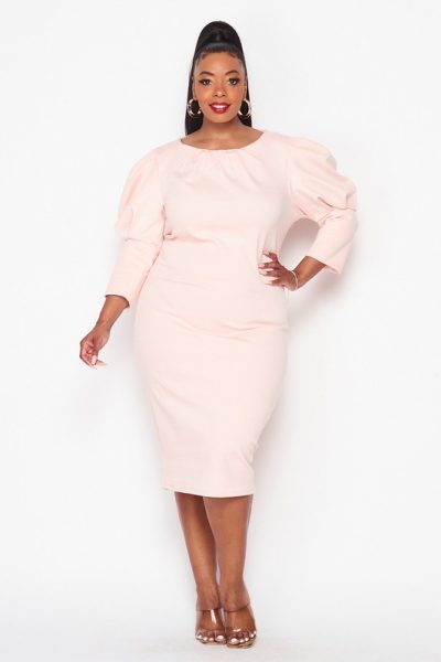 "Lady Teresa" Puff Sleeve Midi Dress