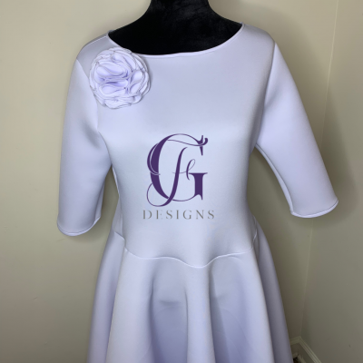 "Lady Trina" Peplum Dress With Circle Bow