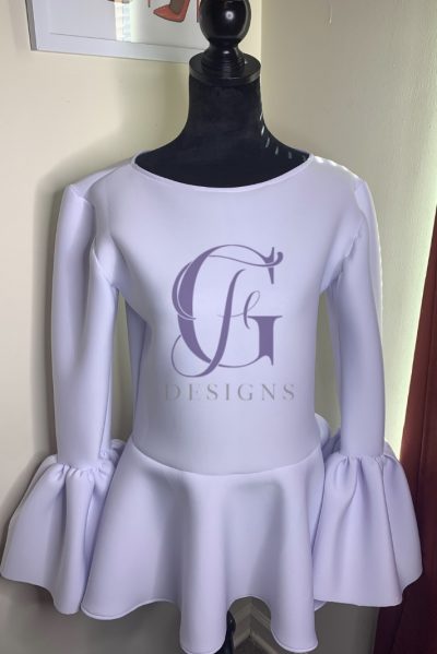 "Lady Freda" Peplum Blouse With Bucket Sleeves