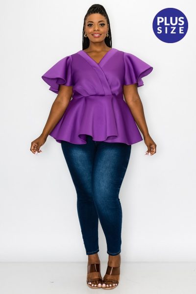 "Purple Rain" Air Scuba Peplum Top