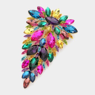 Multi-Marquise-Stone-Leaf-Cluster-Brooch