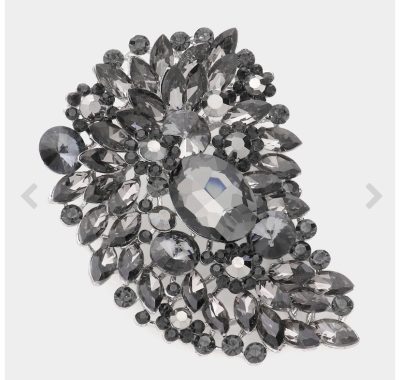 Oversize Multi Stone Floral Pin Brooch