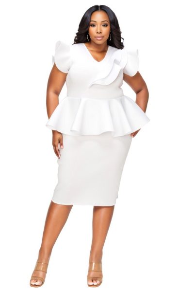 Bell Neoprene Peplum Dress