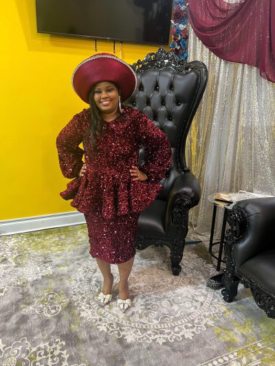 Lady Terri " Peplum Two Piece With Collar